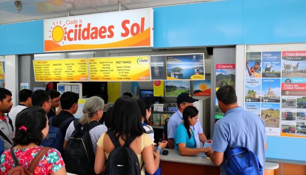 Compra de passagens no guichê Cidade Sol